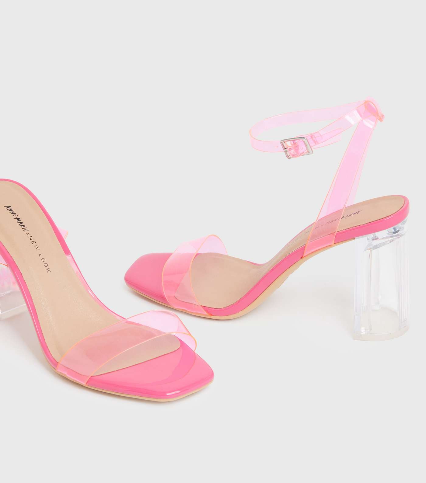 In the Clear Pink Block Heel Sandals Image 3