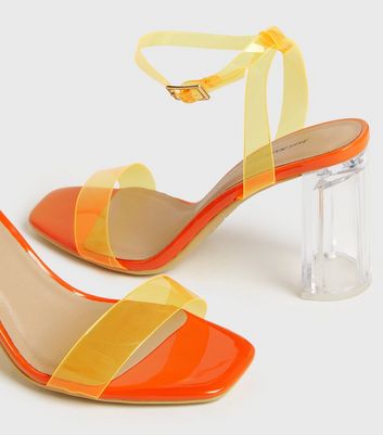 Clear store orange shoes