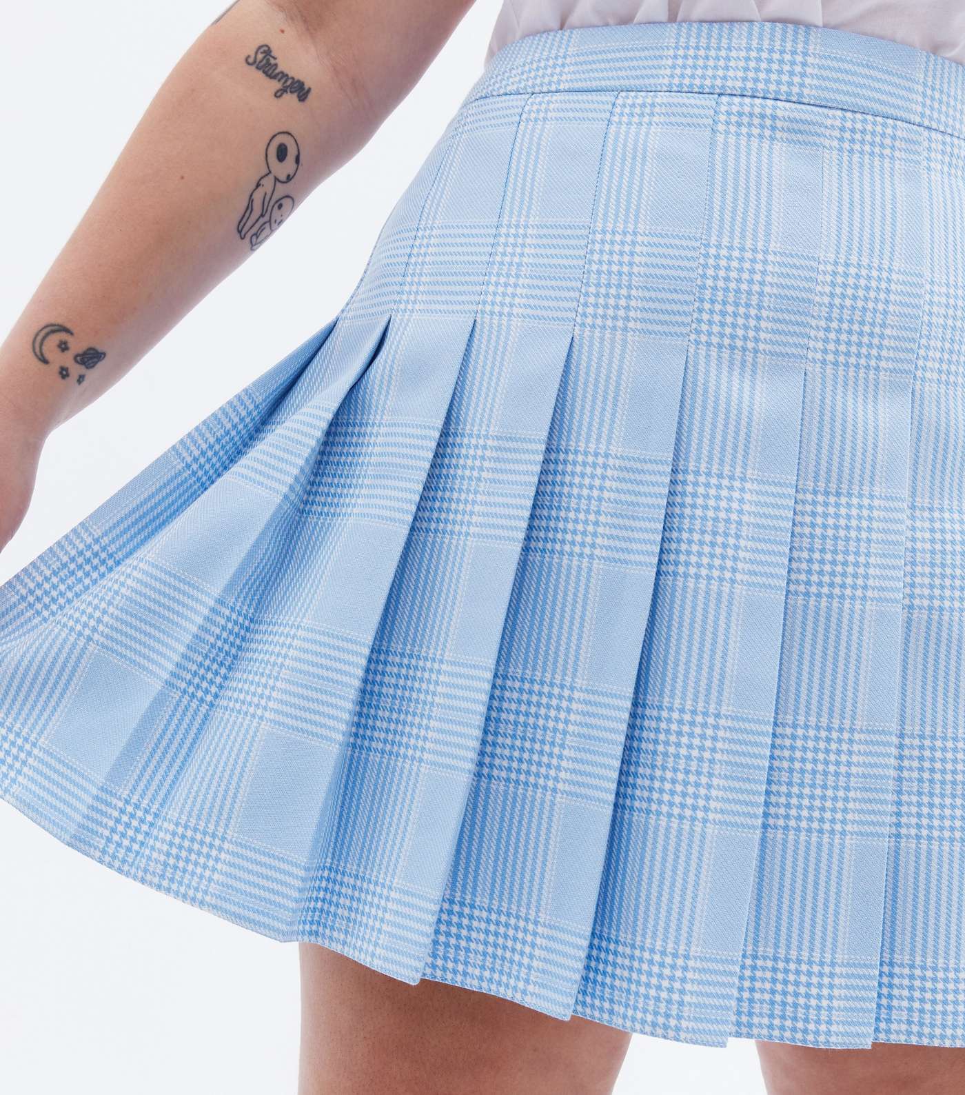 Feel Free Blue Curves Check Pleated Tennis Skirt Image 2