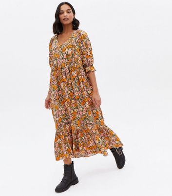 New look clearance orange floral dress