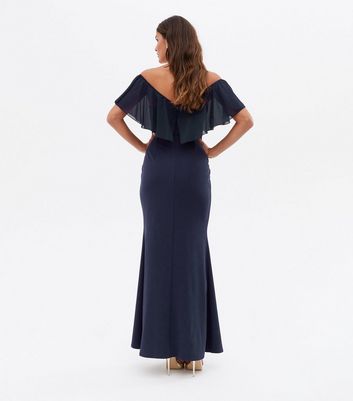 Little Mistress Navy Flutter Sleeve 
