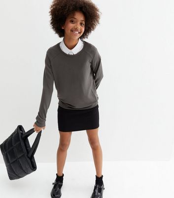 Girls grey school jumper best sale