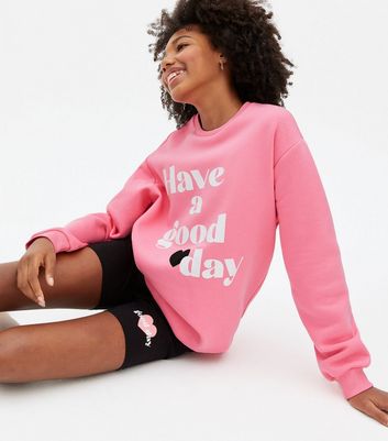 New look shop pink sweatshirt