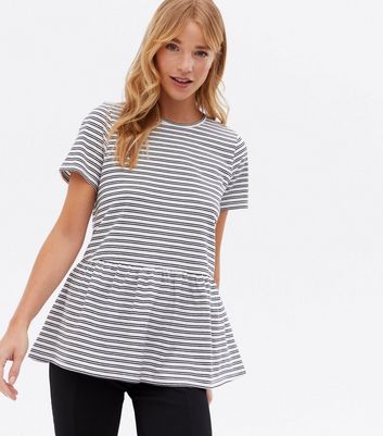 Striped peplum outlet shirt