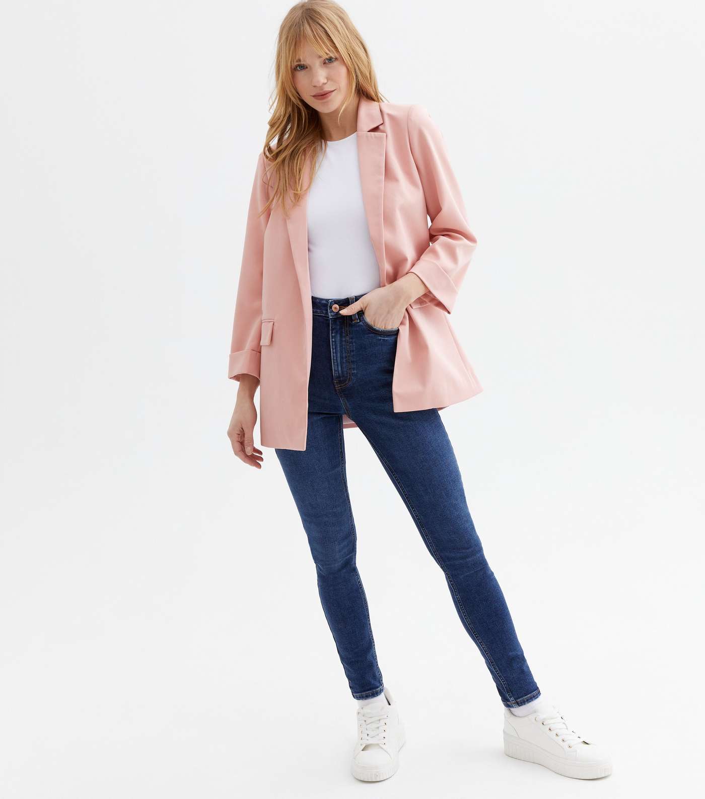 Pale Pink Revere Relaxed Fit Blazer Image 2