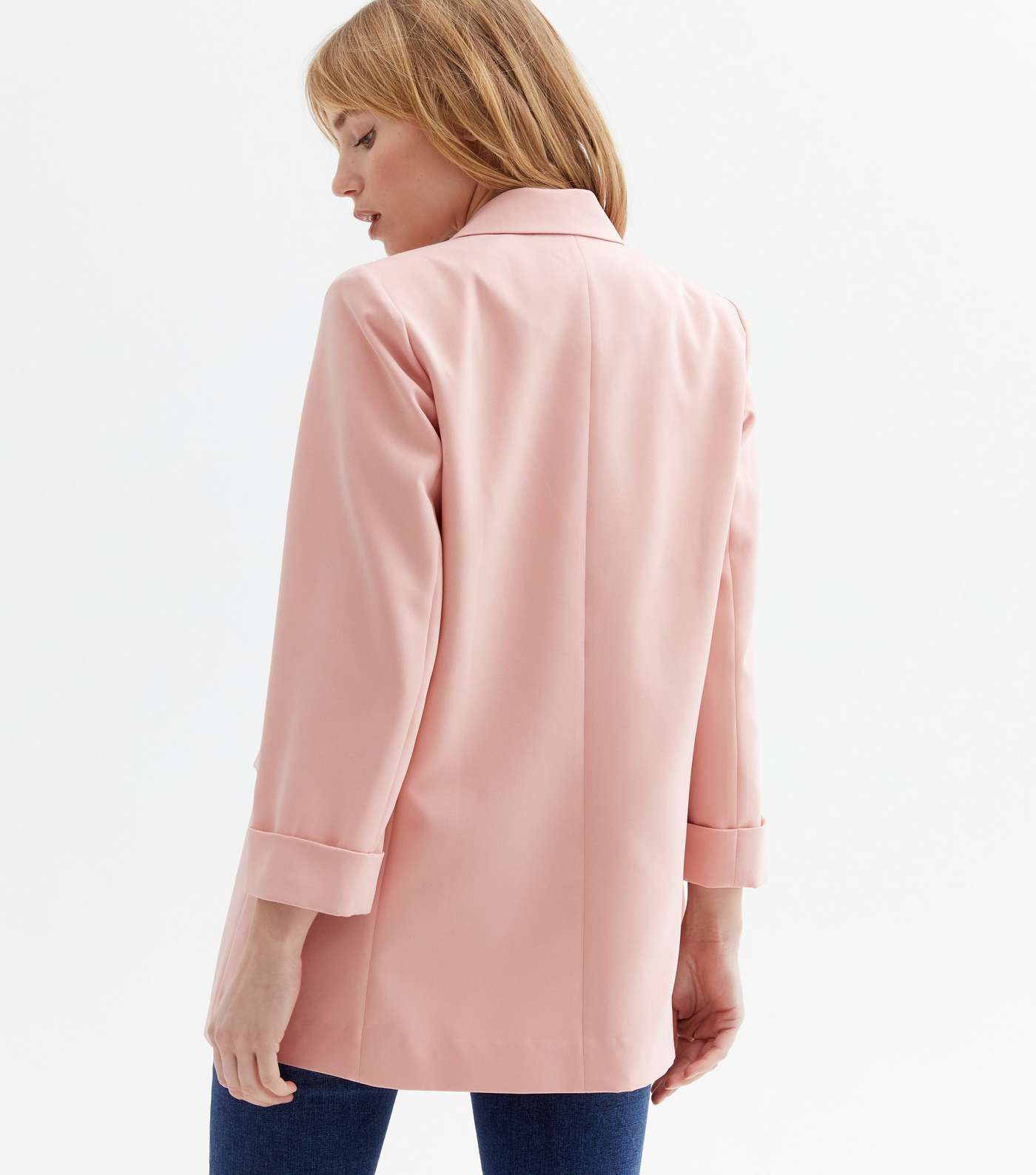 Pale Pink Revere Relaxed Fit Blazer Image 4
