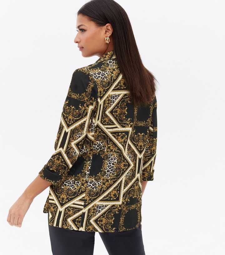 scarf print jacket