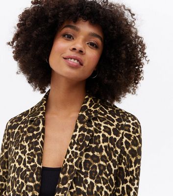 Animal print shop womens blazer