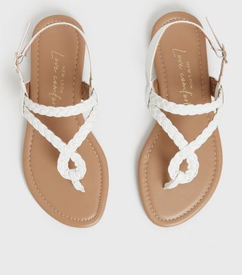 white flat slingback sandals