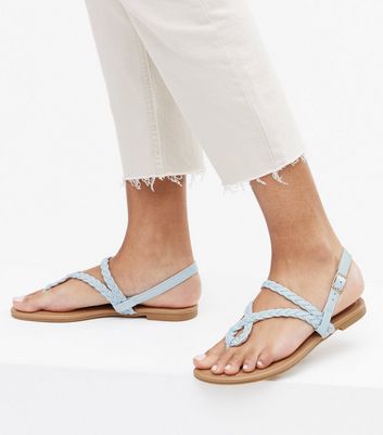 Light blue best sale sandals flat