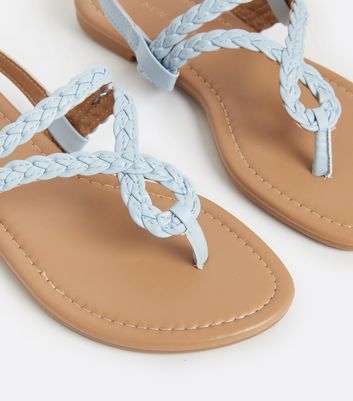 Pale blue 2025 flat sandals