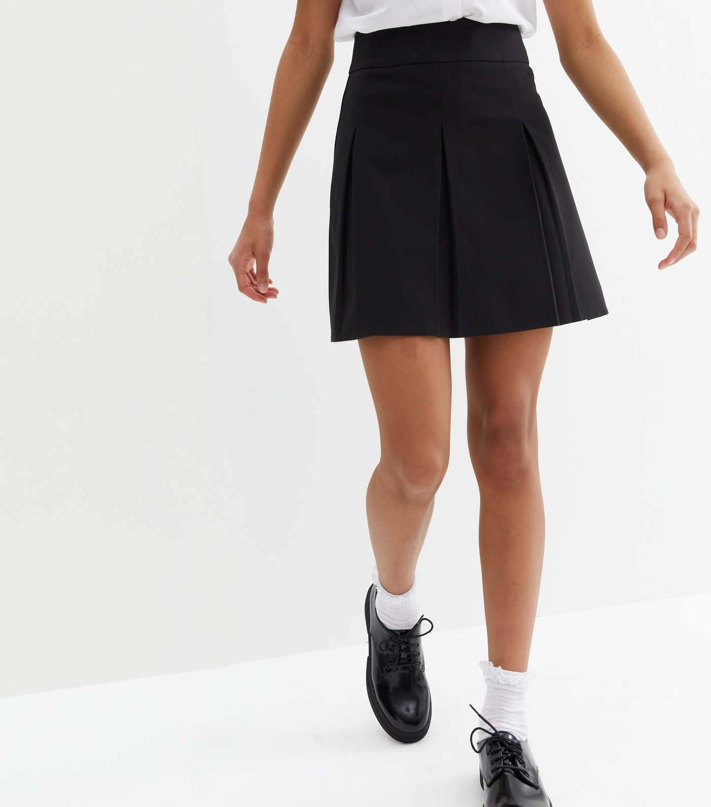 Girls Black Pleated Tennis School Skirt Image 2