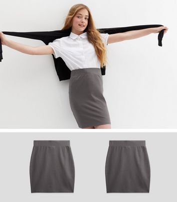 Grey pencil 2025 skirt new look