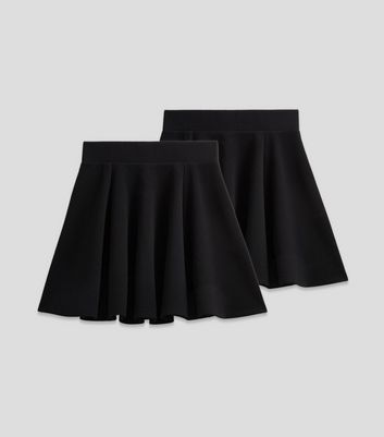 Black skater outlet skirt new look