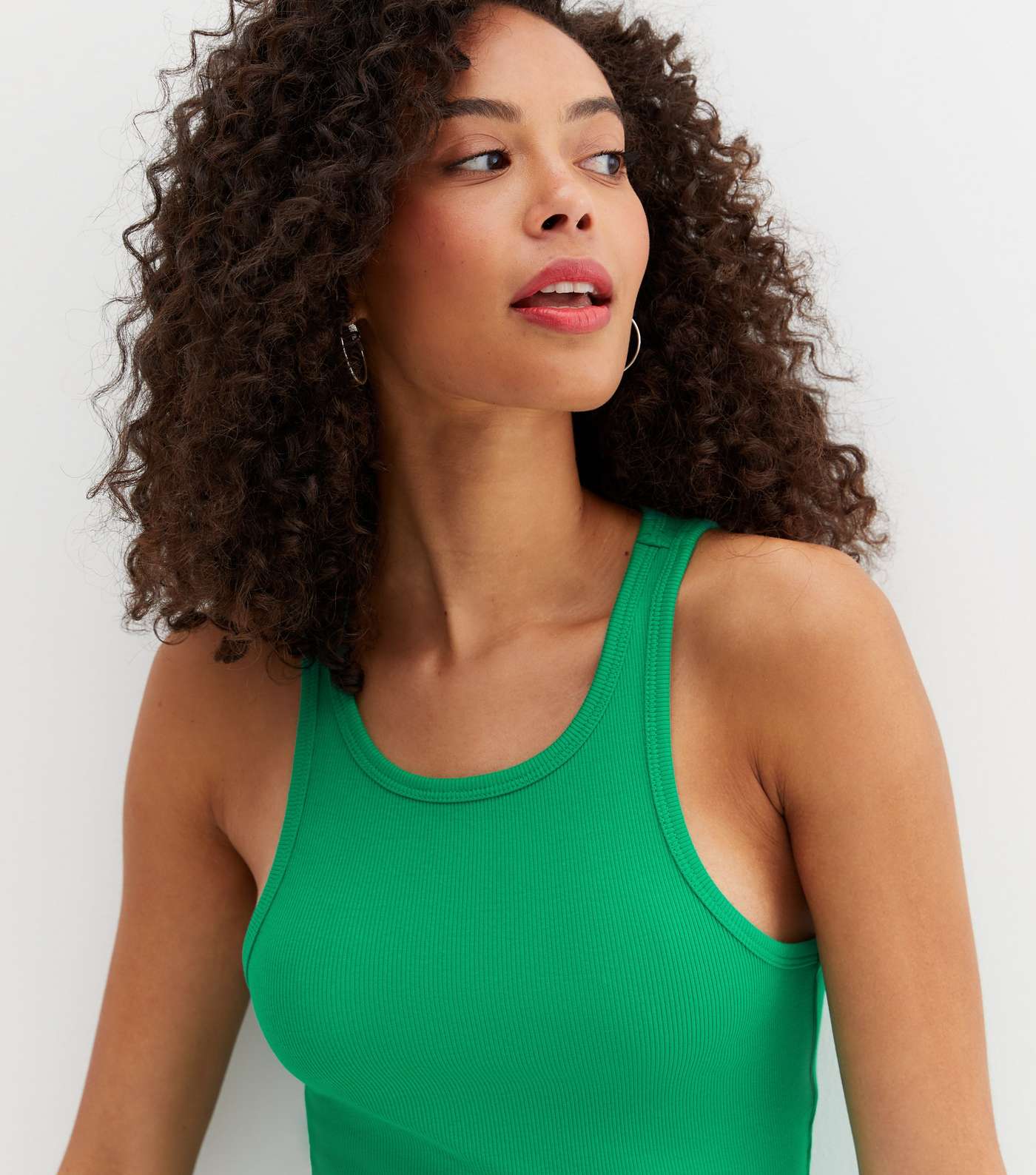 Tall Green Ribbed Racer Vest Image 3