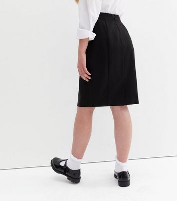 Black knee 2024 length school skirt