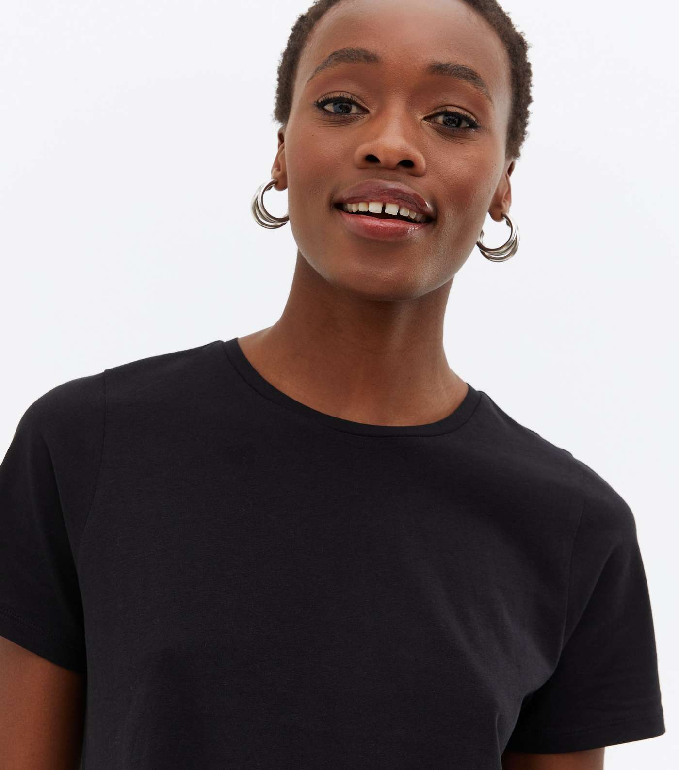 Tall Black Short Sleeve Peplum T-Shirt Image 3
