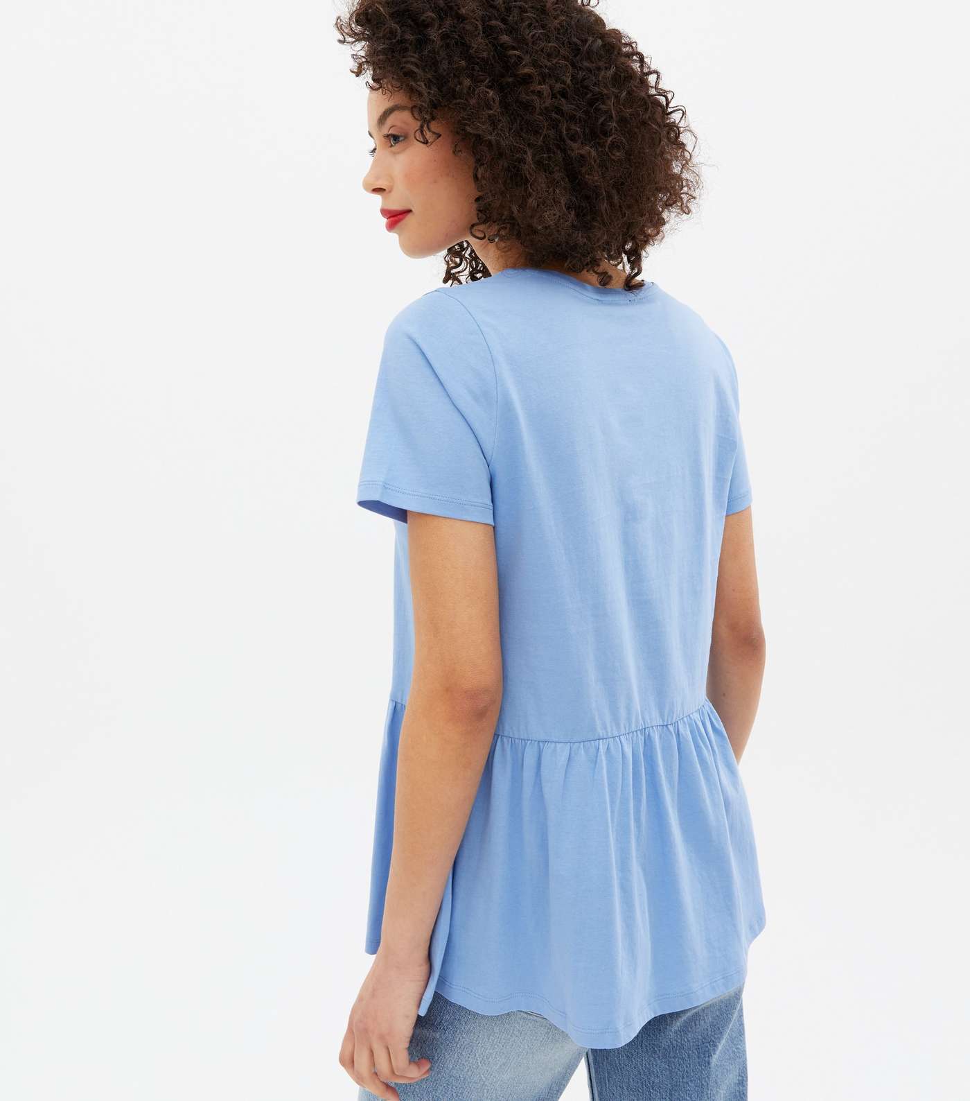 Tall Pale Blue Short Sleeve Peplum T-Shirt Image 4