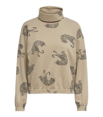 Click to view product details and reviews for Only Camel Tiger Print Roll Neck Sweatshirt New Look.