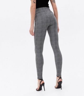 Tall Black Check Jersey Leggings | New Look