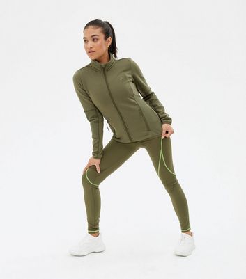 PLAY Khaki High Neck Zip Sports Jacket 