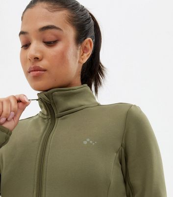 Click to view product details and reviews for Only Play Khaki High Neck Zip Sports Jacket New Look.