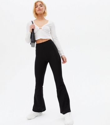 black flare leg pants