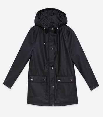 new look black waterproof jacket