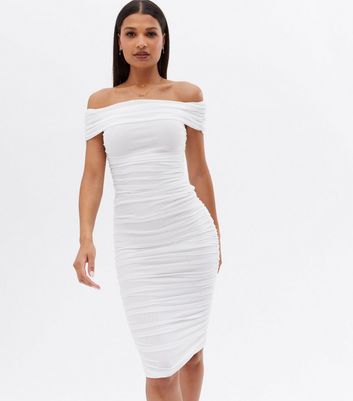 white bardot dress