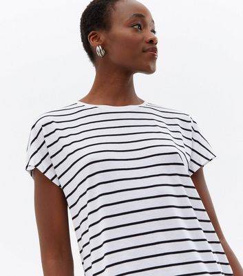 Tall White Stripe Short Sleeve T-Shirt 