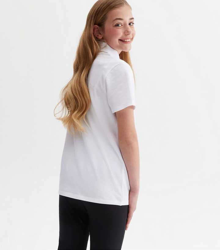 girls white school polo shirts