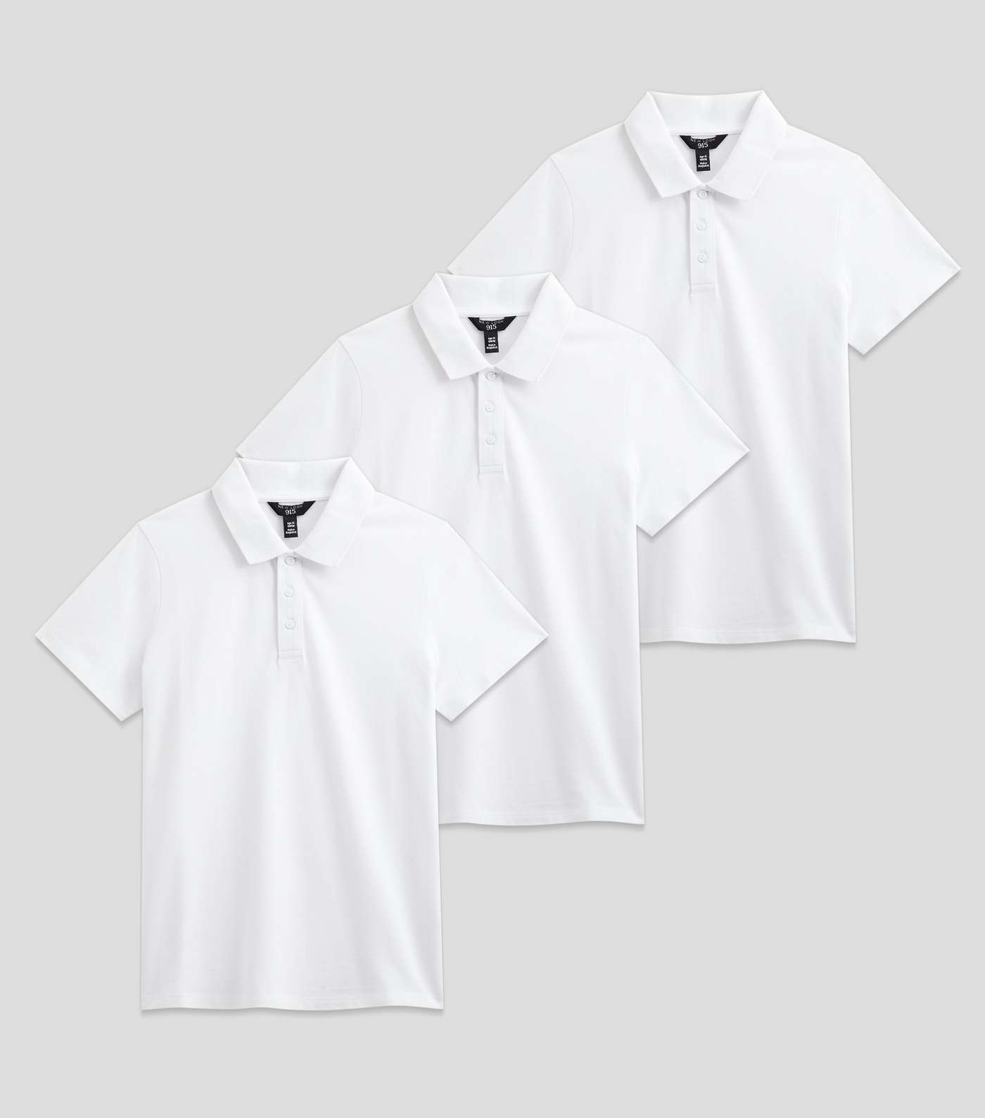 Girls 3 Pack White Piqué School Polo Shirts Image 8
