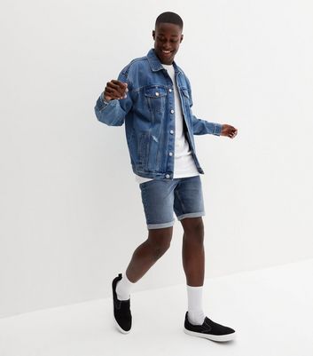 New look mens denim on sale shorts