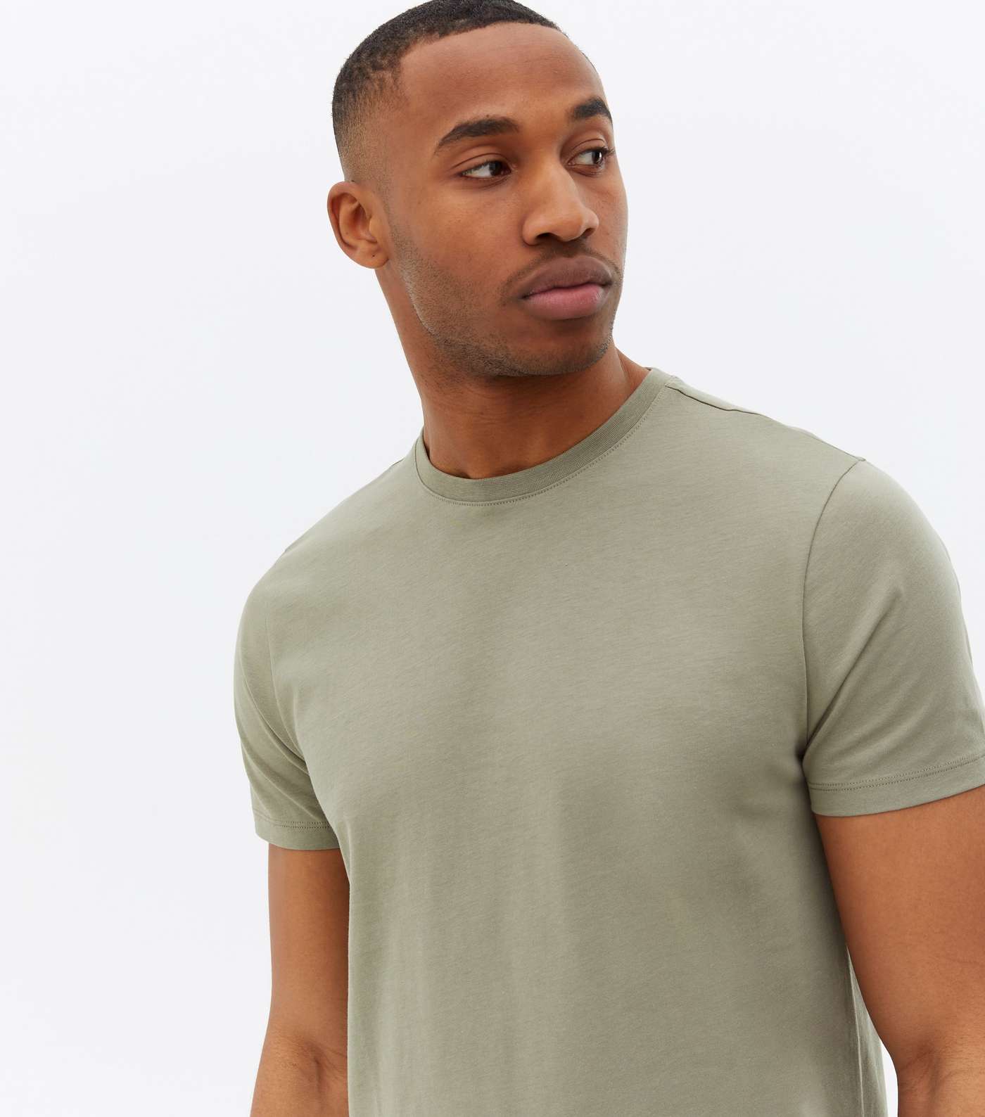 Olive Short Sleeve Long T-Shirt Image 3