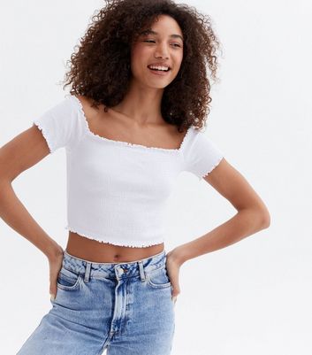 white off the shoulder top new look