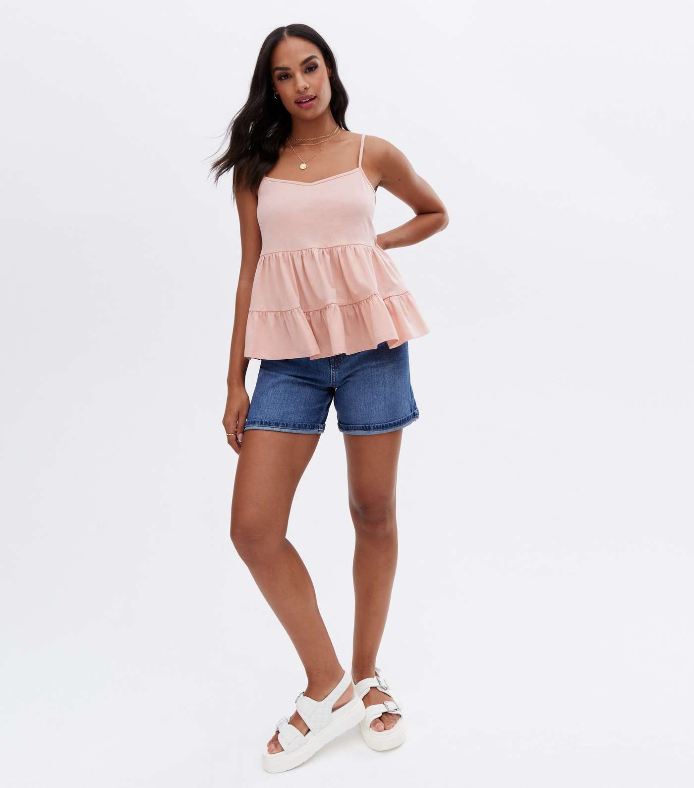 Pale Pink Double Peplum Cami Image 2