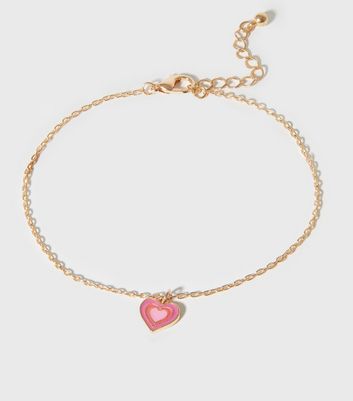 Pink on sale heart anklet