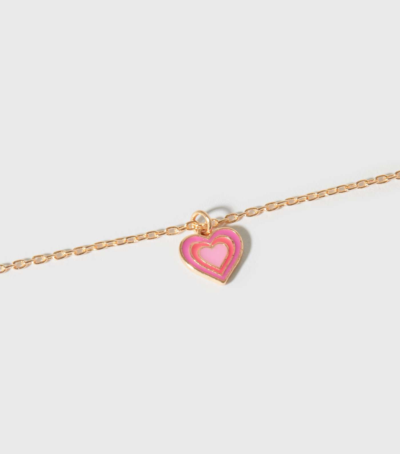 Mid Pink Heart Pendant Anklet Image 3