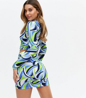 Click to view product details and reviews for Blue Swirl Ruched High Neck Crop Top New Look. Click to view product details and reviews for Blue Swirl Ruched High Neck Crop Top New Look.
