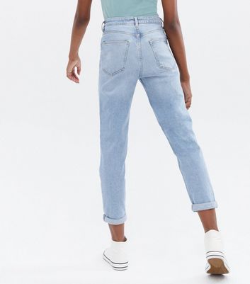 blue mom jeans no rips