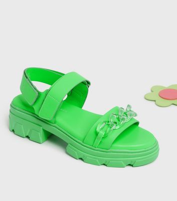 chunky green sandals