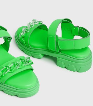 shop for Be Beautifully Bold Green Chunky Sandals New Look Vegan at Shopo