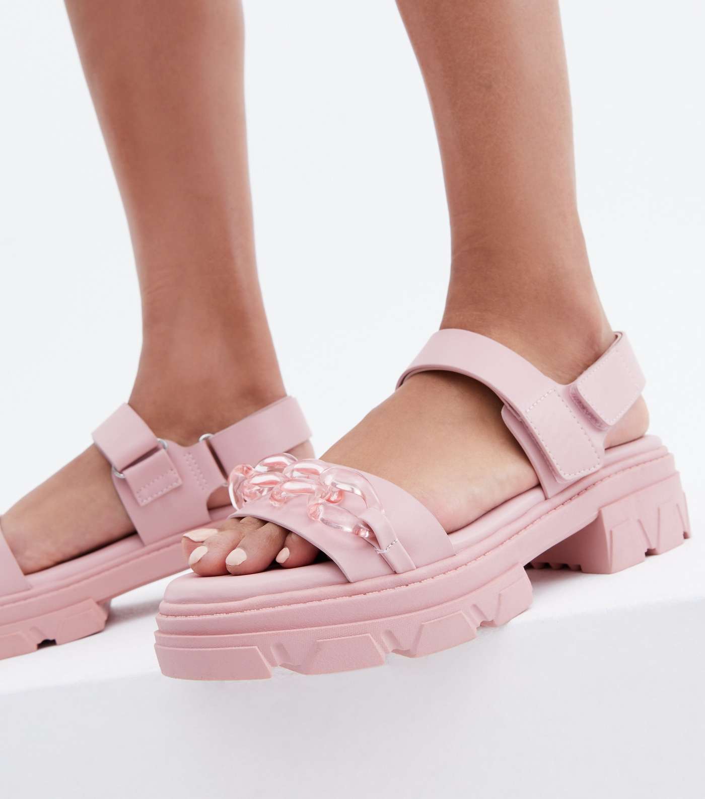 Be Beautifully Bold Pink Chunky Sandals