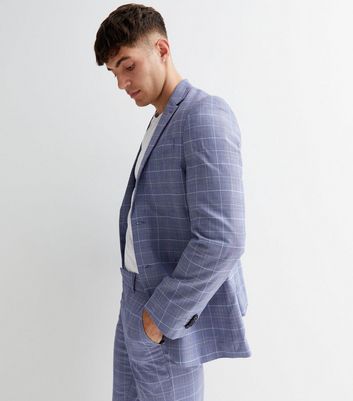 Buy Blue Slim Bold Check Suit Trousers from Next USA