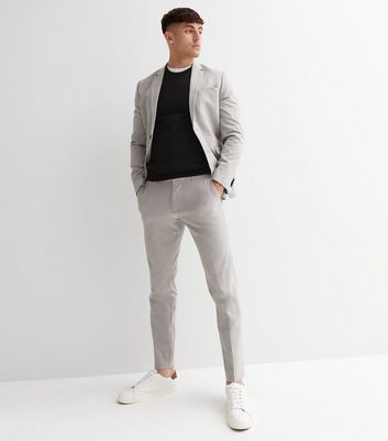 Skinny fit best sale grey trousers