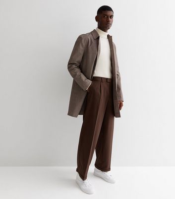 Camel | Laundered Linen Wide Leg Trouser | Pure Collection
