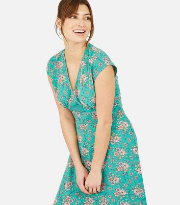 Damen Bekleidung Yumi Green Floral Midi Dress