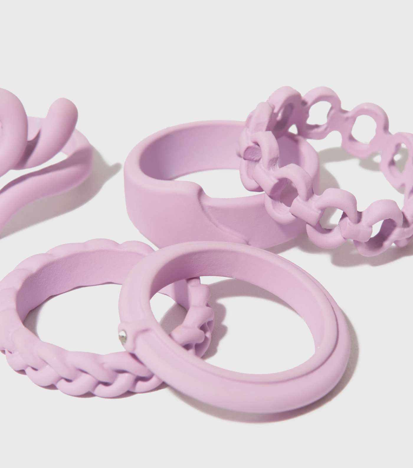 5 Pack Lilac Matte Coated Rings Image 2