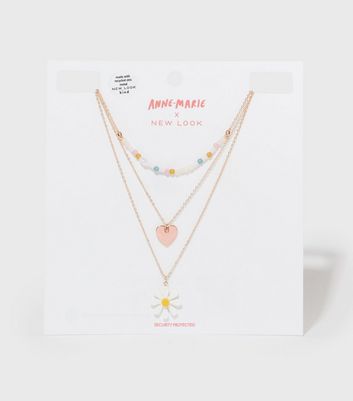 Damen Accessoires Daisy Chain Gold Heart Layered Necklace