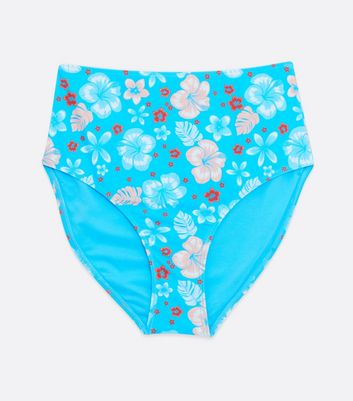 Click to view product details and reviews for Blue Floral Tropical High Waist Bikini Bottoms New Look.